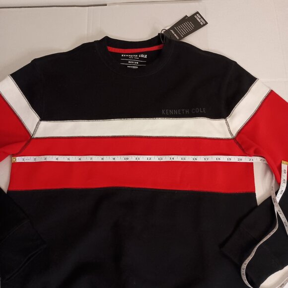 Kenneth Cole Mobility Fleece Crew Neck Sweatshirt Red White Black Men’s Size M N - Picture 11 of 16